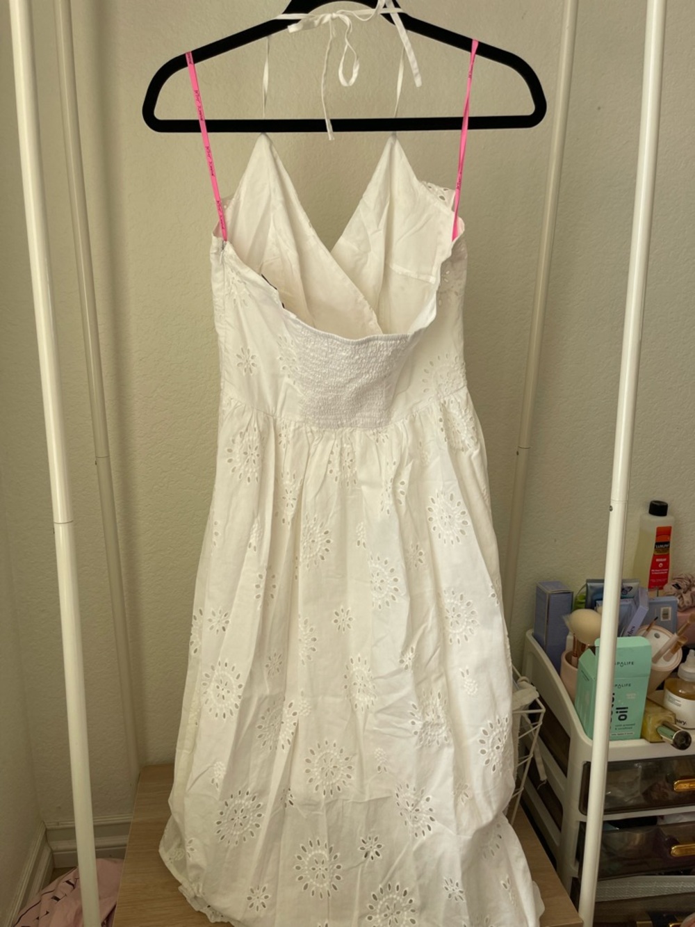 Betsey Johnson White Eyelet Maxi Dress Size 8 - Picture 4 of 6